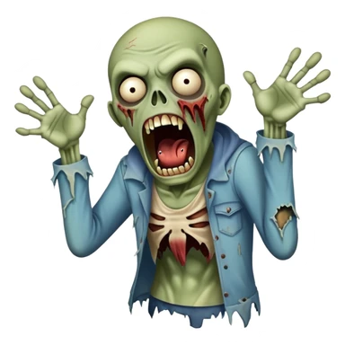 Screaming pale zombie sticker