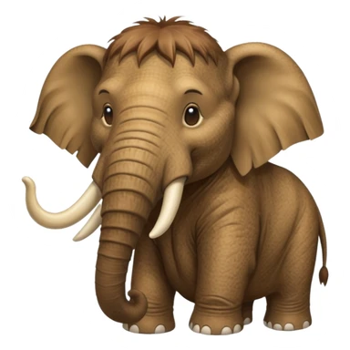 mamut elephant wearing animal skin cloth sticker