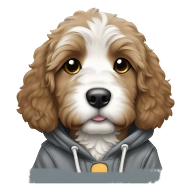 Bernedoodle puppy in a hoodie sticker
