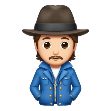 zucchero sugar fornaciari wearing a hat in a jacket sticker
