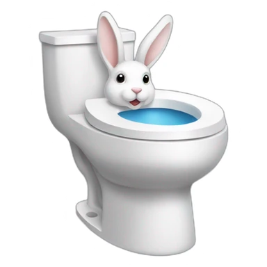 un lapin qui est au toilet sticker