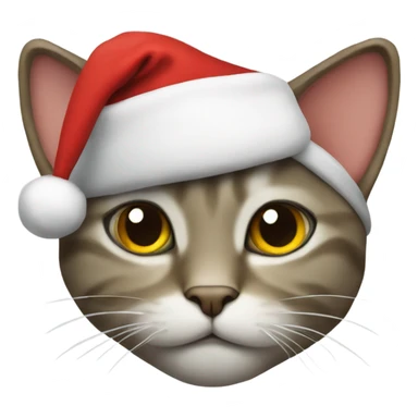 cat wearing a Santa hat sticker