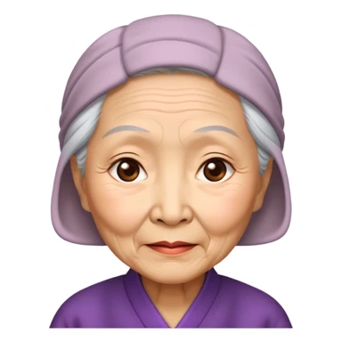 asian Old woman, kind face sticker
