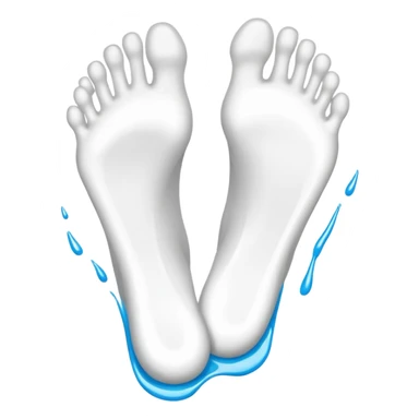 Soles of feet dripping white paint sticker