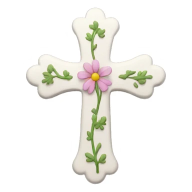 simple cross with flora sticker