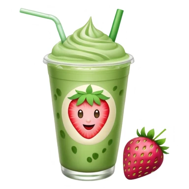 iced matcha latte strawberry  sticker
