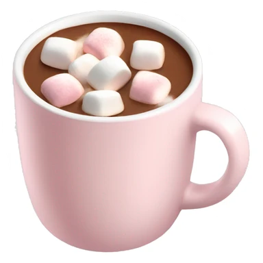 Light Pink mug of hot chocolate with marshmallows  sticker
