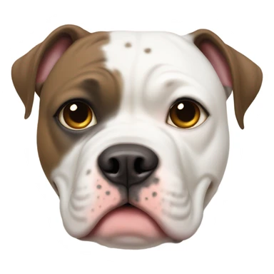 White American bulldog brown spots on ear sticker