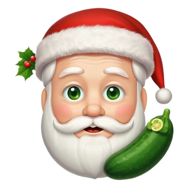 Santa with cucumber on his eyes sticker