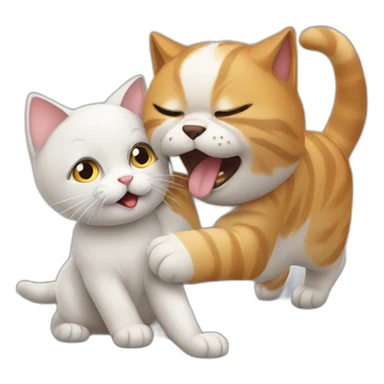 cat play with dog sticker