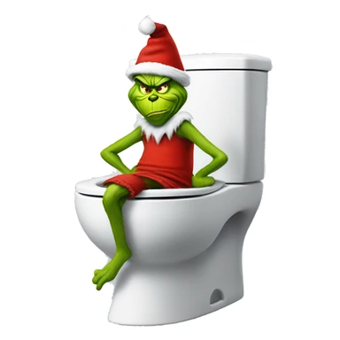 skibidi toilet with the grinch sticker