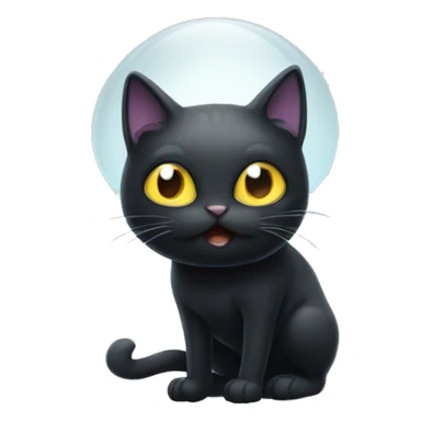 Black cat as a ghost sticker