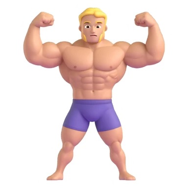 muscular shirtless character flexing sticker