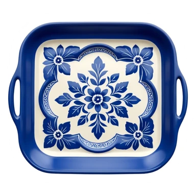 blue porcelain print tray  sticker