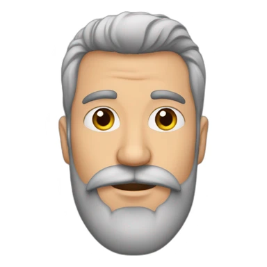 hombre pelo gris barba de candado con pastel sticker