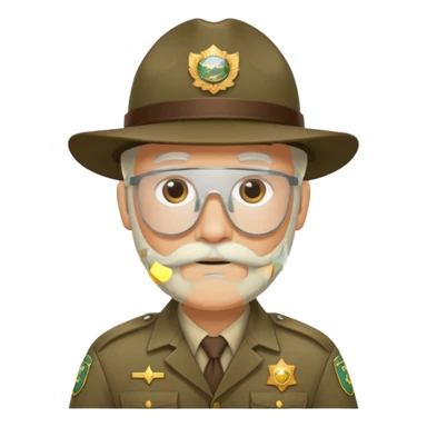 Male Park Ranger with white beard  sticker