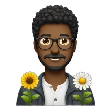 white-guy-giving-a-flower-dark-hair-with-hipster-glasses sticker