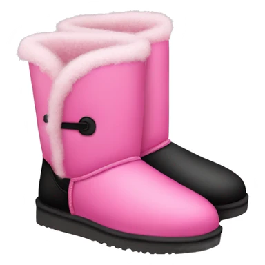 a pair of pink and black uggs sticker