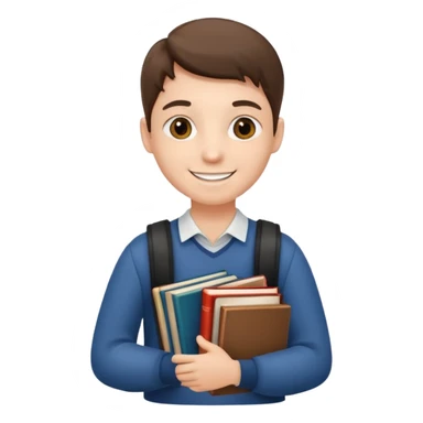 student holding books sticker