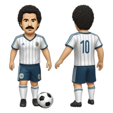Pablo Escobar playing soccer sticker