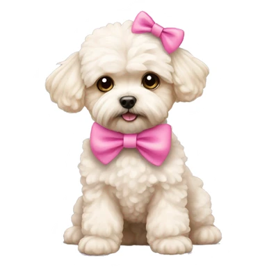 maltipoo with a pink bow  sticker