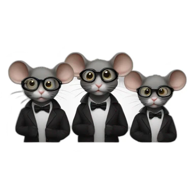 Three Blind Mice shrek avec lunettes noires sticker