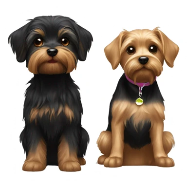 2 Yorkie and 1 black lab together  sticker