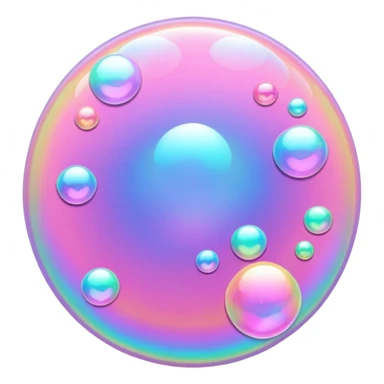 pink holographic bubbles glittter sticker
