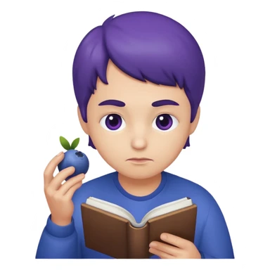 Arándano concentrado leyendo fruta sticker