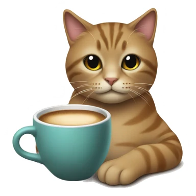Cat holding a cup of coffee  sticker
