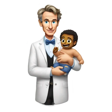 Bill nye the science guy hold a baby sticker