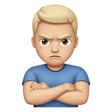 angry face crossing arms sticker