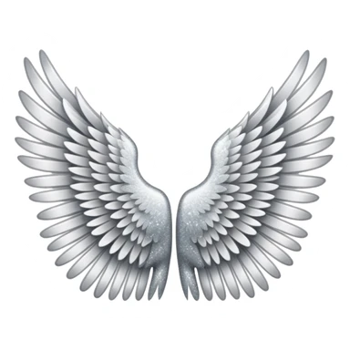 wings glitter white sticker
