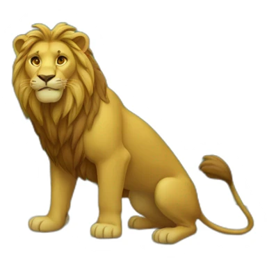 Chat sur lion sticker