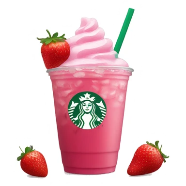 Starbucks pink drink with strawberries and ice sticker