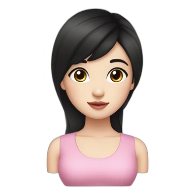 Beautiful young woman,Black hair,long hair,White skin,oval face,big eyes,Blackeyes,Pink lips,Chinese sticker