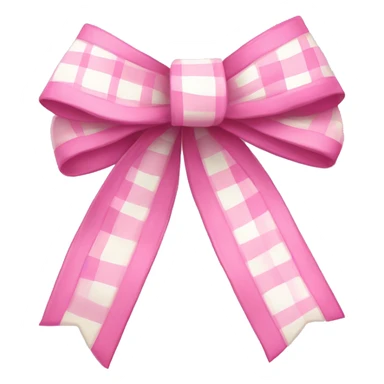 white pink plaid bow ribbon sticker