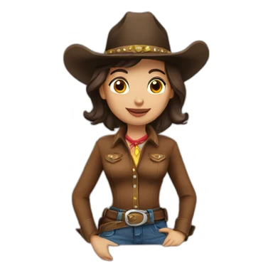 Brunette cowgirl sticker
