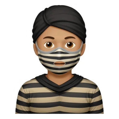 thief, with stripped shirt, facemask, thief mask. sticker