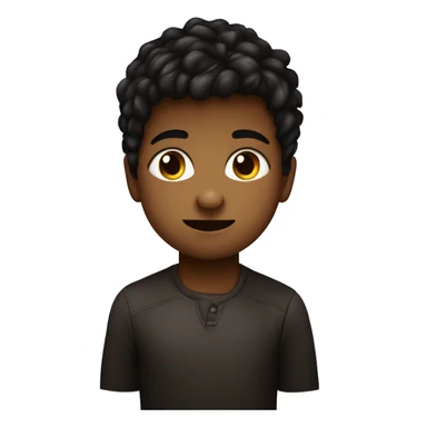 un niño tes trigueña con pelo liso y cafe oscuro con ojos negros sticker