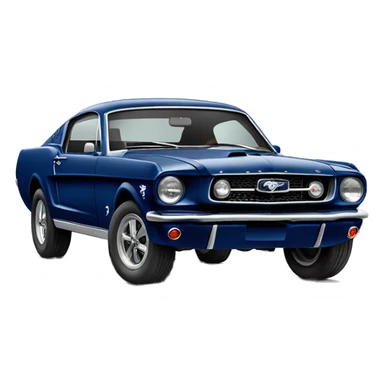 Old Ford mustang in dark blue sticker
