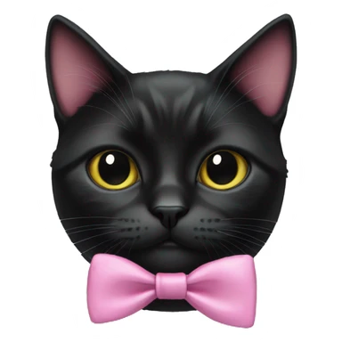 black cat with pink bow tie sticker