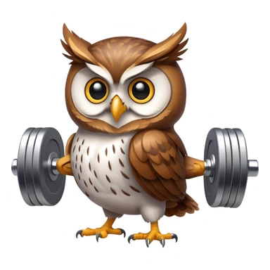 Owl with dumbell sticker