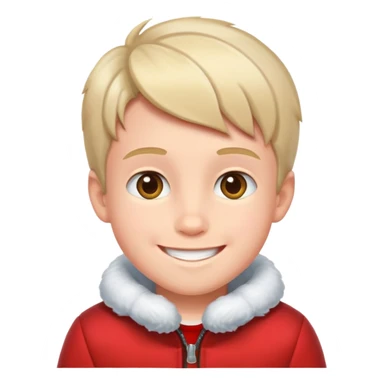 smiling boy in red jacket Christmas  sticker