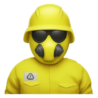 backroomss yellow hazmat with saluting face sticker