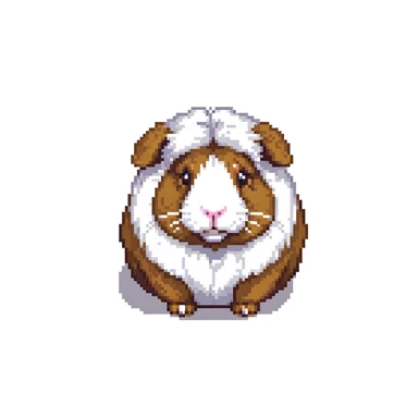 cute guinea pig with fluffy fur sticker