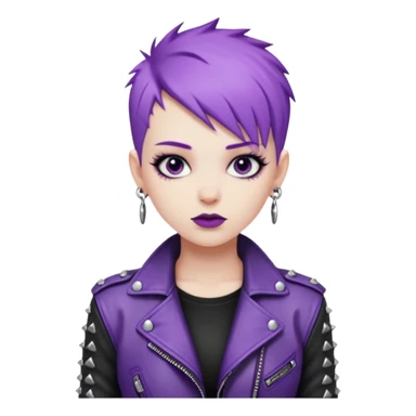 Cool Punk with Short Purple Hair sticker