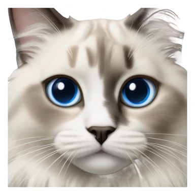 Realistic ragdoll cat with blue eyes  sticker