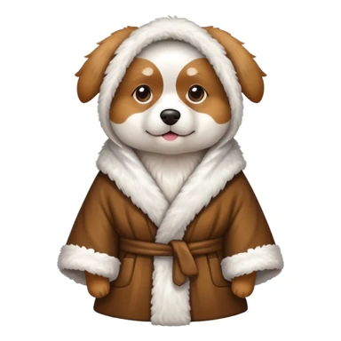 Dog wearing robe sticker