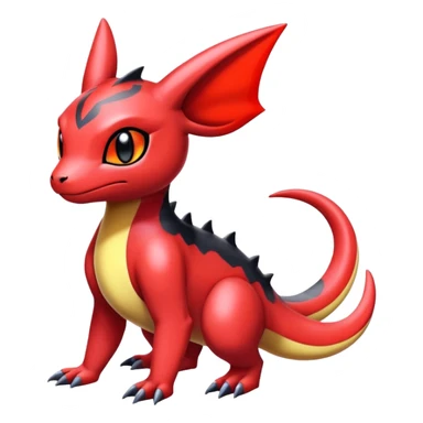 Cute Shiny Guilmon-Quilava-Salandit-Umbreon-Fakémon-hybrid-creature (full body)  sticker